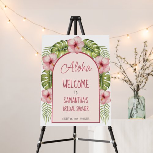 Hawaii Bridal Shower Welcome Tropical Floral Aloha Foam Board