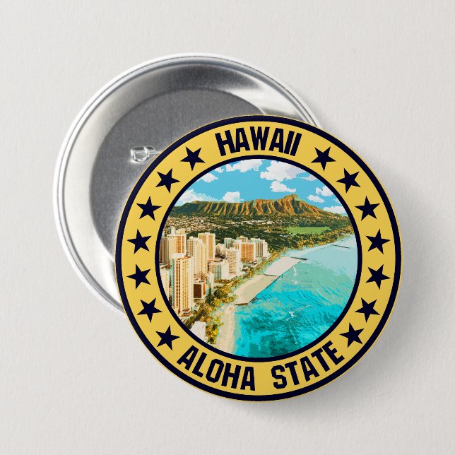 Hawaii Button (Front & Back)