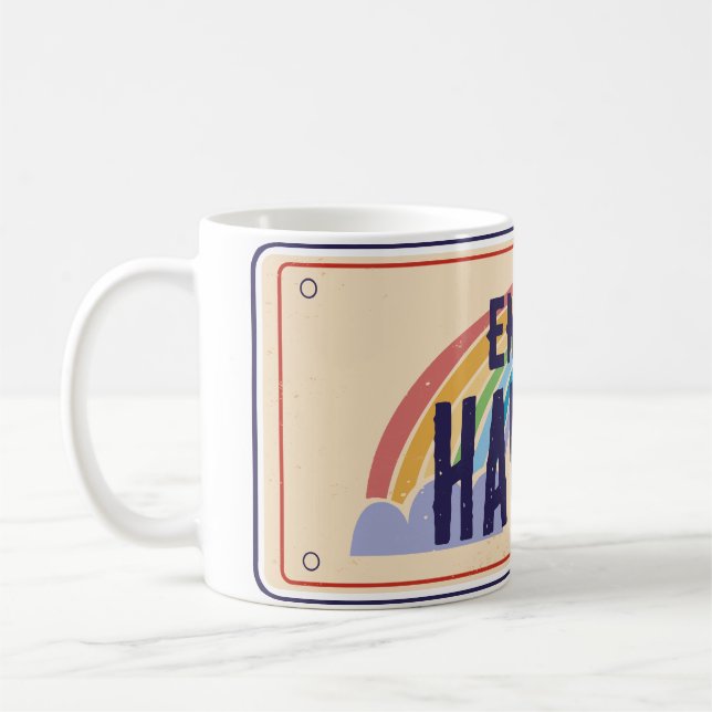 HAWAII CAR PLATE ENJOY HAWAII COFFEE MUG (Left)