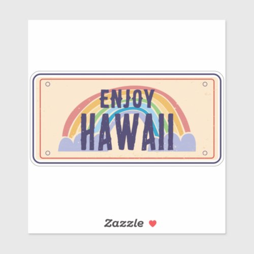 HAWAII CAR PLATE ENJOY HAWAII STICKER