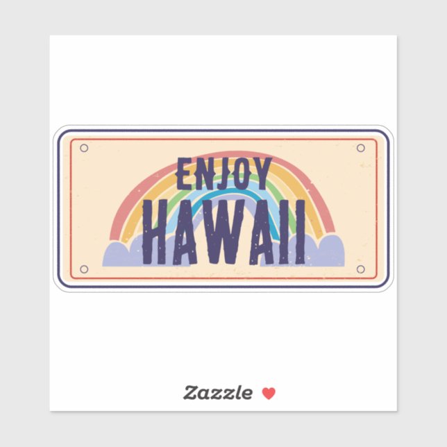HAWAII CAR PLATE ENJOY HAWAII STICKER (Sheet)