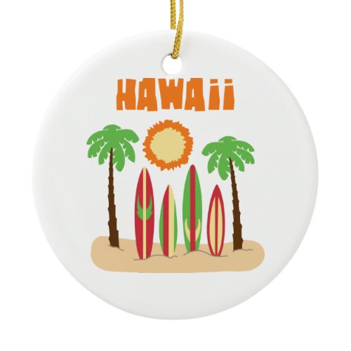 Hawaii Ceramic Ornament