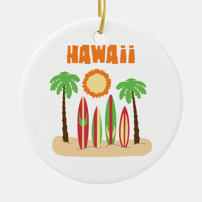 Hawaii Ceramic Ornament (Front)