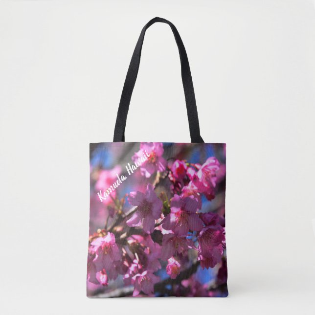 Hawaii Cherry Blossoms Tote Bag (Front)