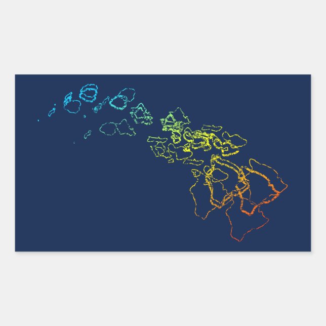 hawaii chill blur rectangular sticker (Front)