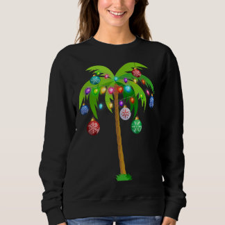 Hawaii Christmas Palm Tree Tropical Xmas Coconut L Sweatshirt