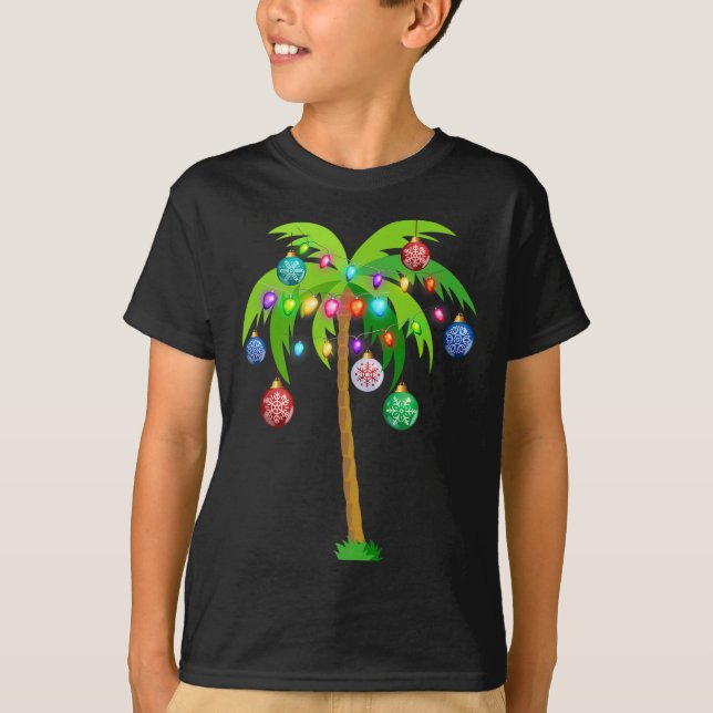 Hawaii Christmas Palm Tree Tropical Xmas Coconut L T-Shirt (Front)