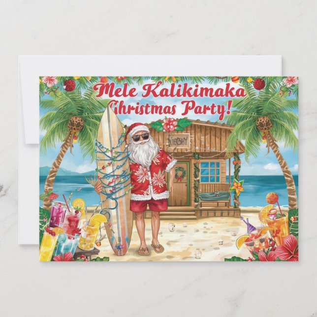 Hawaii christmas  party Hawaii “Mele Kalikimaka!”  Invitation (Front)