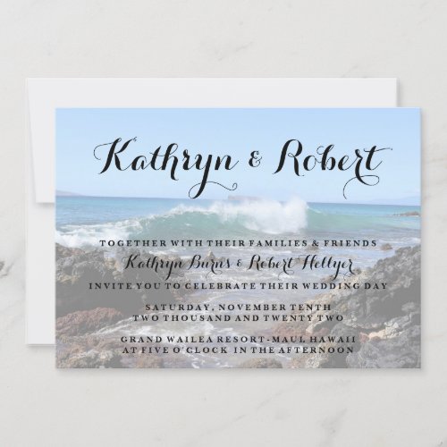Hawaii Coast Makena Cove Wedding Invitation