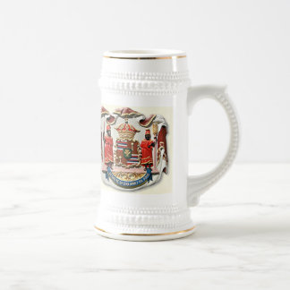 Hawaii coat of arms seal beer stein