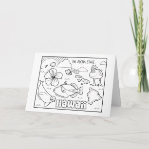 hawaii color me collage holiday card