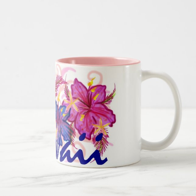 Hawaii colorful flowers artistic coffee mug (Right)