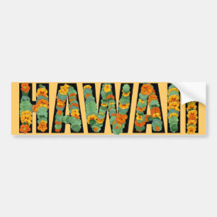 Hawaii colorful flowers bright bumpersticker bumper sticker