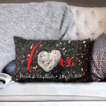 Hawaii Coral Heart Red Love Couples Names and Date Lumbar Pillow<br><div class="desc">“Love”. I feel lucky to have spotted this heart-shaped coral rock, while walking this Big Island Hawaiian black sand beach in the late afternoon. Travel back to your honeymoon whenever you relax with this stunning, beautiful photography personalized names and date lumbar pillow. Makes a great gift for your special someone...</div>