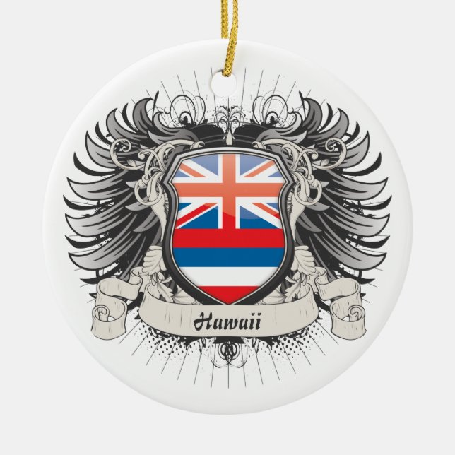 Hawaii Crest Ceramic Ornament (Front)