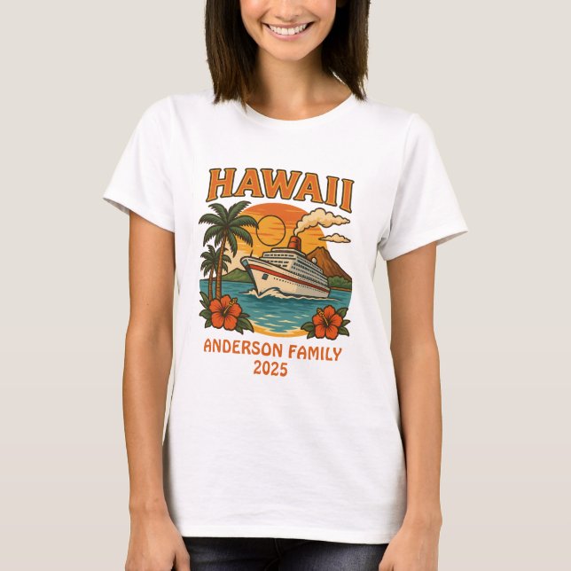 Hawaii Cruise Custom Name & Date T-Shirt (Front)