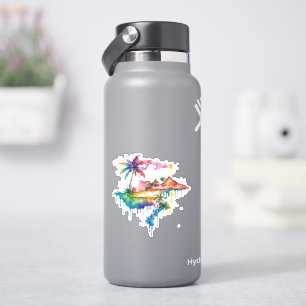 Hawaii design with colorful splatters sticker