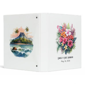 Hawaii Destination Tropical Beach Wedding Photo 3 Ring Binder