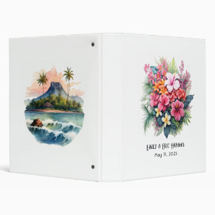 Hawaii Destination Tropical Beach Wedding Photo 3 Ring Binder