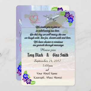 Hawaii Destination Wedding Invitation