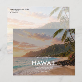 Hawaii Destination Wedding Save the Date Announcement Postcard