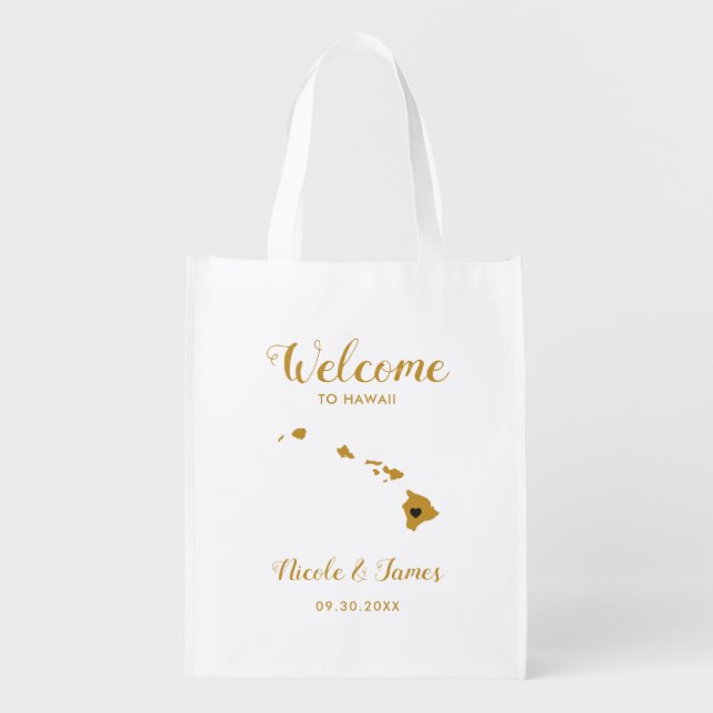 Hawaii Destination Wedding Welcome Bag Tote (Front)