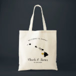 Hawaii Destination Wedding Welcome Bag Tote<br><div class="desc">Wedding weekend welcome gift bag for out of town guests to your wedding,  featuring image of Hawaii,  with gold heart.  Fill tote with your favorite goodies.</div>