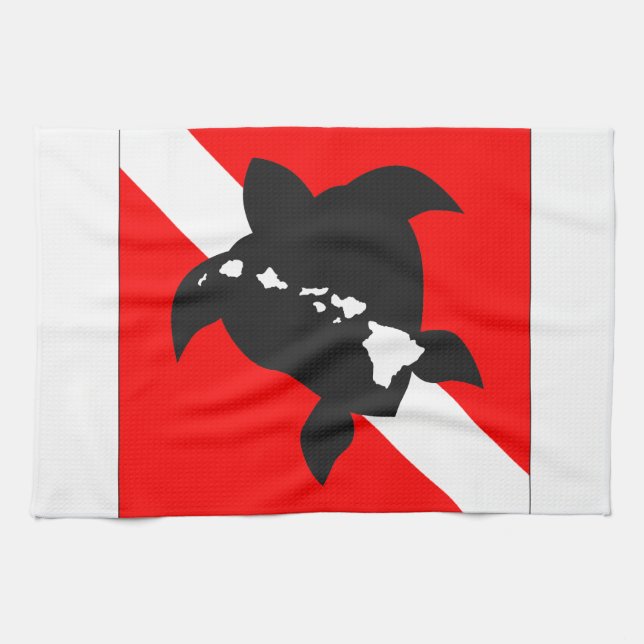 Hawaii Dive Flag Kitchen Towel (Horizontal)