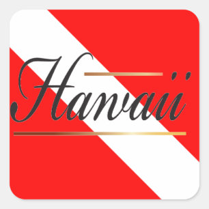 Hawaii Dive Flag Square Sticker