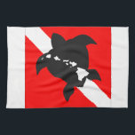 Hawaii Dive Flag Towel<br><div class="desc">Scuba Diving is very popular in Hawaii. There are many dive sites on Oahu, Maui and the Big Island. Hanauma Bay is a popular dive site on Oahu.</div>