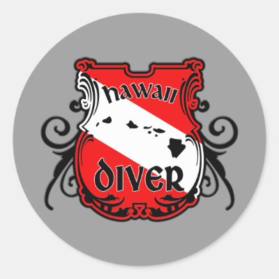 Hawaii Diver Classic Round Sticker
