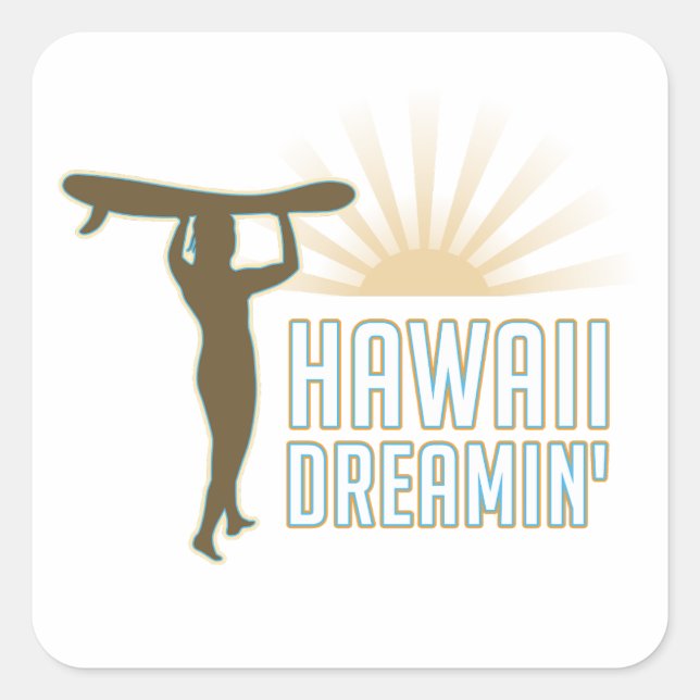Hawaii Dreaming Square Sticker (Front)