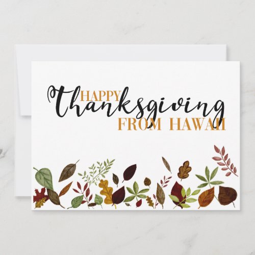 Hawaii Fall Foliage Thanksgiving Card