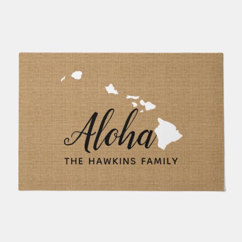 Hawaii Family Monogram State Doormat