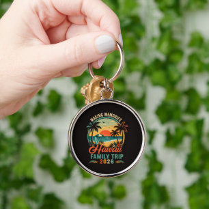 Hawaii Family Trip Tropical Sunset 2026 Keychain