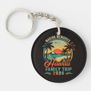 Hawaii Family Trip Tropical Sunset 2026 Keychain