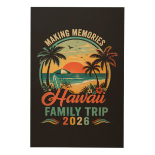 Hawaii Family Trip Tropical Sunset 2026 Wood Wall Art
