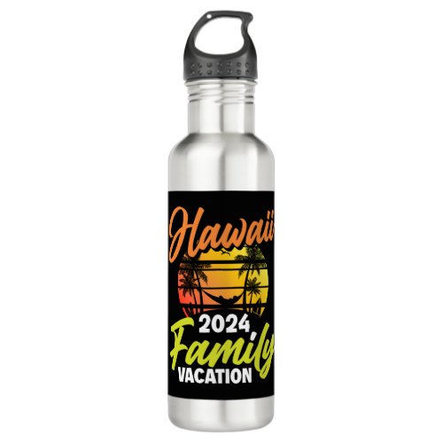 Hawaii Family Vacation 2024 Hawaii Surfing Surfer Stainless Steel Water Bottle
