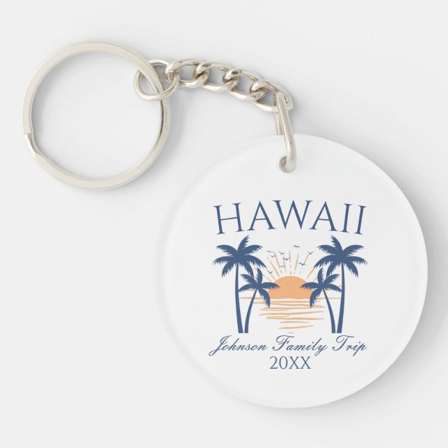 Hawaii Family Vacation Photo Keychain (Front)