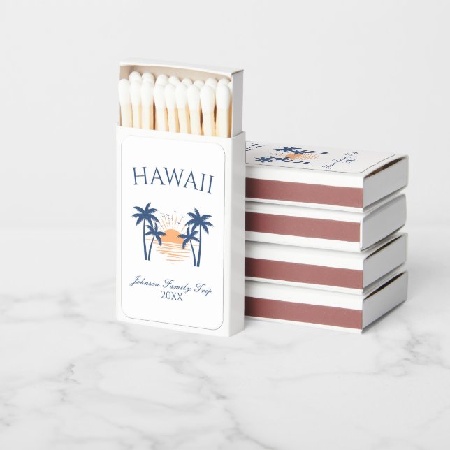 Hawaii Family Vacation Trip Matchboxes (Stacked)