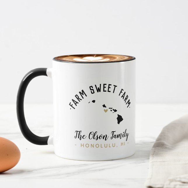 Hawaii Farm Sweet Farm Family Monogram Mug (Creator Uploaded)