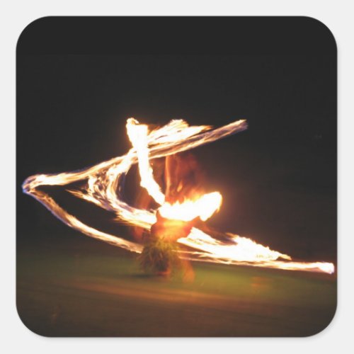 Hawaii Fire Dance Square Sticker