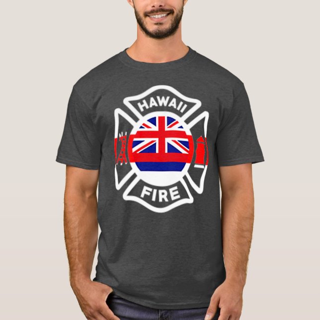 Hawaii Fire Department  Firefighters Firemen T-Shirt (Front)