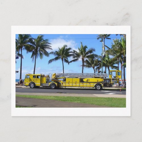 Hawaii Fire Truck Postcard