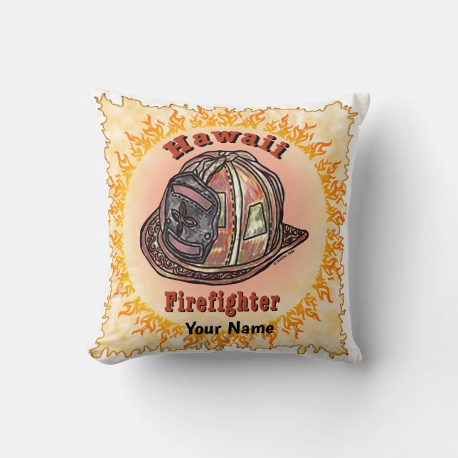 Hawaii Firefighter  Pillow  (Front)
