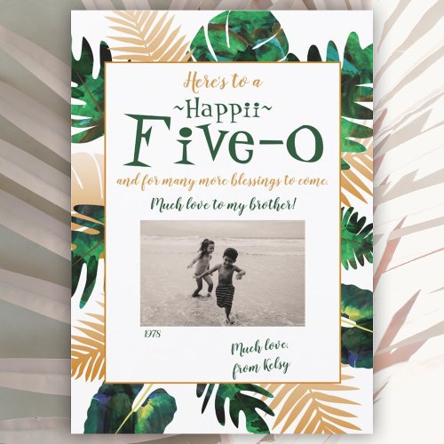 Hawaii Five_0 50th Birthday Card