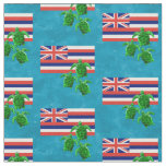 Hawaii Flag and Green Sea Turtles Fabric