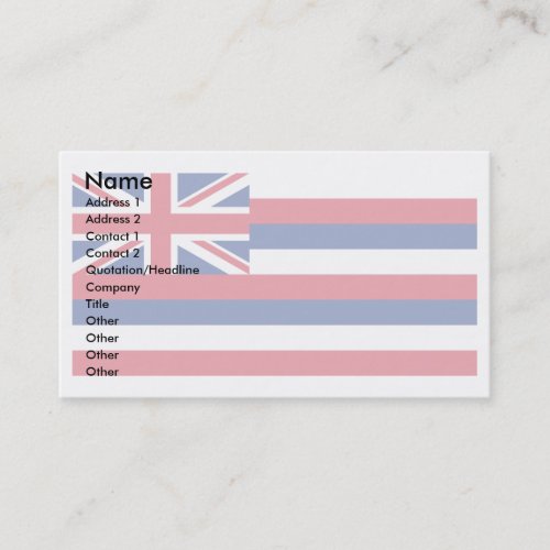 Hawaii Flag Business Card Template