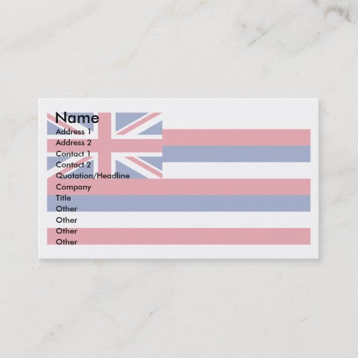 Customizable Hawaii Flag Business Card Template