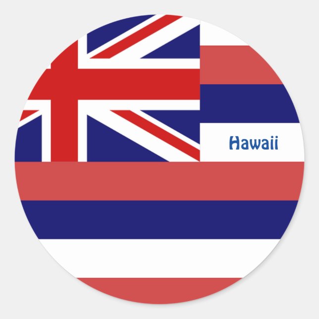 Hawaii Flag Classic Round Sticker (Front)